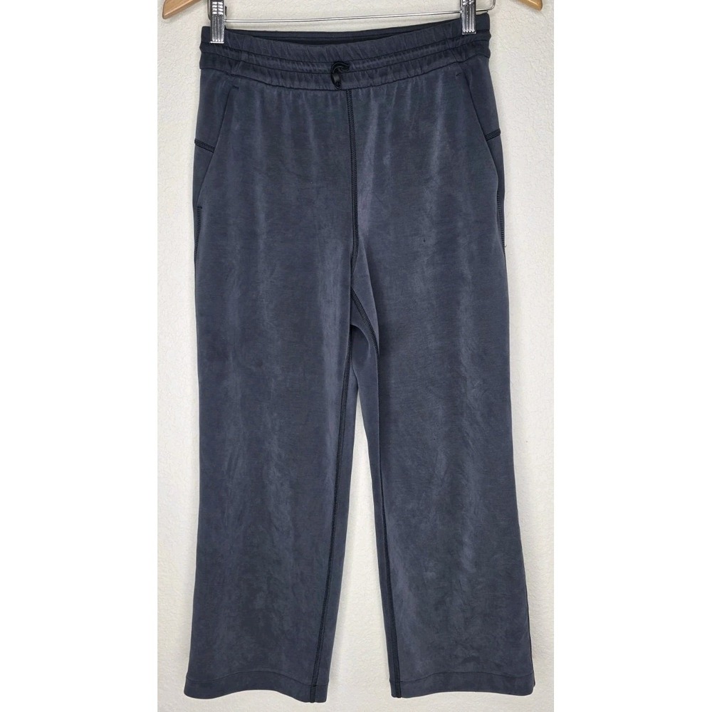 Lululemon‎ Softstreme High-Rise Straight-Leg Cropped Pant Gray 4 Comfy Lounge